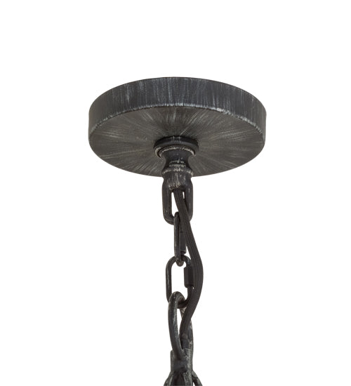 Meyda Lighting Polonella 48" 18-Light 3-Tier Antique Iron Gate Chandelier With Ivory Faux Candlelight