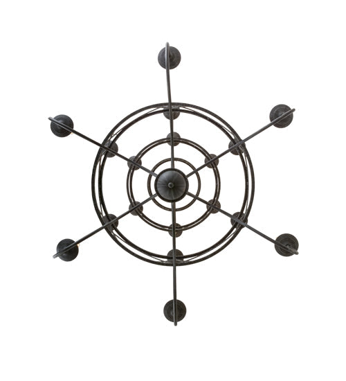 Meyda Lighting Polonella 48" 18-Light 3-Tier Antique Iron Gate Chandelier With Ivory Faux Candlelight