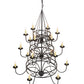 Meyda Lighting Polonella 48" 18-Light 3-Tier Antique Iron Gate Chandelier With Ivory Faux Candlelight