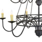 Meyda Lighting Polonella 48" 18-Light 3-Tier Antique Iron Gate Chandelier With Ivory Faux Candlelight