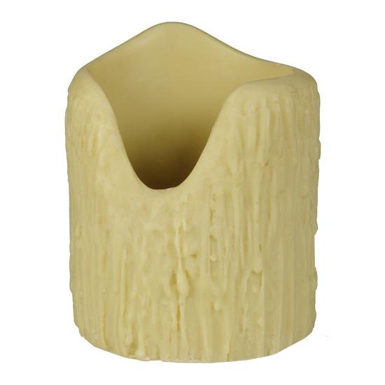Meyda Lighting Poly Resin 106180 4" Ivory Uneven Top Candle Cover Shade