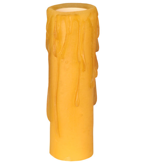 Meyda Lighting Poly Resin 1"W x 4"H Honey Amber Flat Top Candle Shade Cover