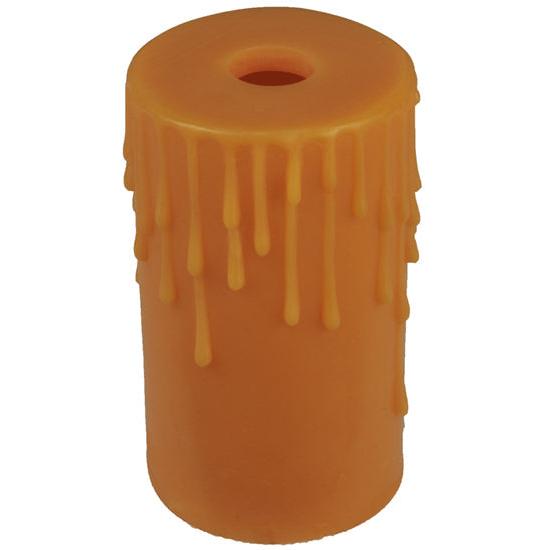 Meyda Lighting Poly Resin 4" Honey Amber Flat Top Candle Cover Shade