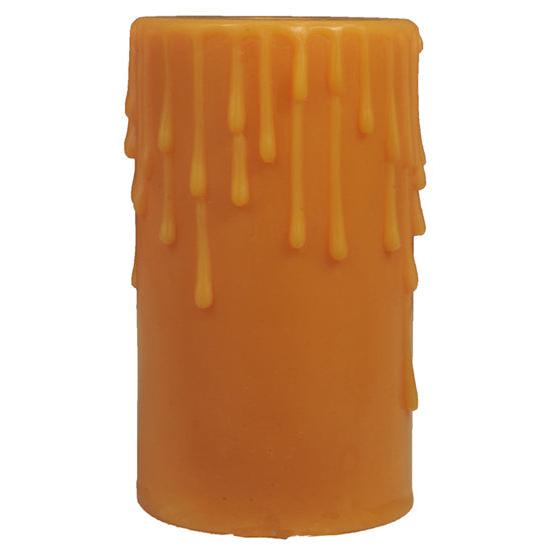 Meyda Lighting Poly Resin 4" Honey Amber Flat Top Candle Cover Shade