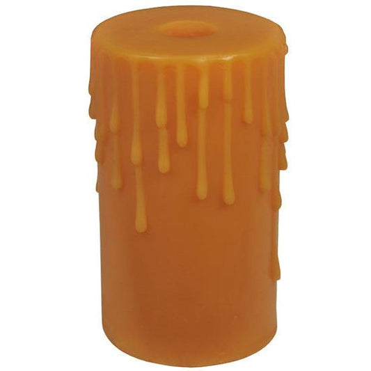 Meyda Lighting Poly Resin 4" Honey Amber Flat Top Candle Cover Shade