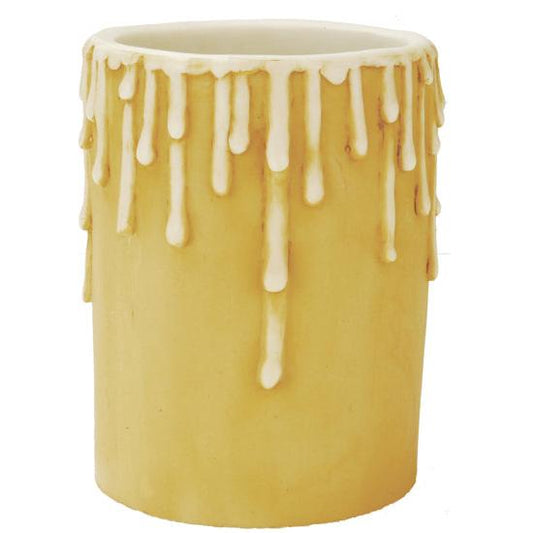 Meyda Lighting Poly Resin 4" Ivory Flat Top Candle Cover Shade