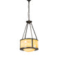 Meyda Lighting Pomona 18" 4-Light Craftsman Brown Inverted Pendant Light With Beige Iridescent Shade Glass