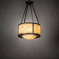 Meyda Lighting Pomona 18" 4-Light Craftsman Brown Inverted Pendant Light With Beige Iridescent Shade Glass