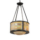 Meyda Lighting Pomona 18" 4-Light Craftsman Brown Inverted Pendant Light With Beige Iridescent Shade Glass