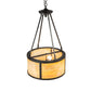 Meyda Lighting Pomona 18" 4-Light Craftsman Brown Inverted Pendant Light With Beige Iridescent Shade Glass