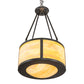 Meyda Lighting Pomona 18" 4-Light Craftsman Brown Inverted Pendant Light With Beige Iridescent Shade Glass