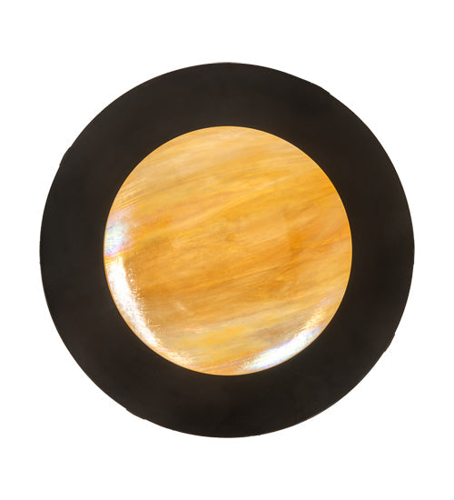 Meyda Lighting Pomona 18" 4-Light Craftsman Brown Inverted Pendant Light With Beige Iridescent Shade Glass