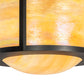 Meyda Lighting Pomona 18" 4-Light Craftsman Brown Inverted Pendant Light With Beige Iridescent Shade Glass