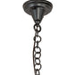 Meyda Lighting Pomona 18" 4-Light Craftsman Brown Inverted Pendant Light With Beige Iridescent Shade Glass