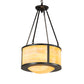 Meyda Lighting Pomona 18" 4-Light Craftsman Brown Inverted Pendant Light With Beige Iridescent Shade Glass