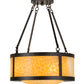Meyda Lighting Pomona 18" 4-Light Craftsman Brown Semi-flush Mount Ceiling Light With Beige Art Shade Glass