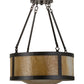 Meyda Lighting Pomona 18" 4-Light Craftsman Brown Semi-flush Mount Ceiling Light With Beige Art Shade Glass