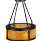 Meyda Lighting Pomona 18" 4-Light Craftsman Brown Semi-flush Mount Ceiling Light With Beige Art Shade Glass