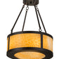 Meyda Lighting Pomona 18" 4-Light Craftsman Brown Semi-flush Mount Ceiling Light With Beige Art Shade Glass