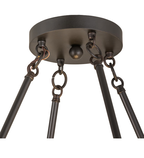Meyda Lighting Pomona 18" 4-Light Craftsman Brown Semi-flush Mount Ceiling Light With Beige Art Shade Glass
