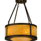 Meyda Lighting Pomona 18" 4-Light Craftsman Brown Semi-flush Mount Ceiling Light With Beige Art Shade Glass