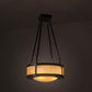 Meyda Lighting Pomona 18" 4-Light Craftsman Brown Semi-flush Mount Light With Beige Iridescent Shade Glass
