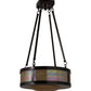 Meyda Lighting Pomona 18" 4-Light Craftsman Brown Semi-flush Mount Light With Beige Iridescent Shade Glass