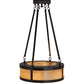 Meyda Lighting Pomona 18" 4-Light Craftsman Brown Semi-flush Mount Light With Beige Iridescent Shade Glass