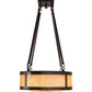 Meyda Lighting Pomona 18" 4-Light Craftsman Brown Semi-flush Mount Light With Beige Iridescent Shade Glass
