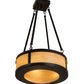 Meyda Lighting Pomona 18" 4-Light Craftsman Brown Semi-flush Mount Light With Beige Iridescent Shade Glass