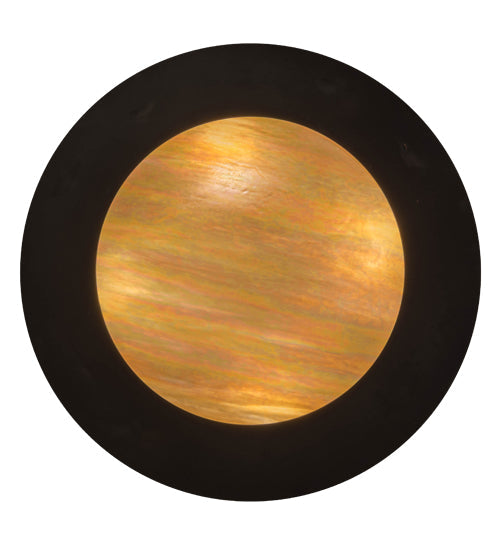 Meyda Lighting Pomona 18" 4-Light Craftsman Brown Semi-flush Mount Light With Beige Iridescent Shade Glass