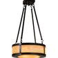 Meyda Lighting Pomona 18" 4-Light Craftsman Brown Semi-flush Mount Light With Beige Iridescent Shade Glass