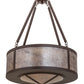 Meyda Lighting Pomona 28" 4-Light Cafe Noir Inverted Pendant Light With Silver Mica Shade Glass