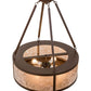 Meyda Lighting Pomona 28" 4-Light Cafe Noir Inverted Pendant Light With Silver Mica Shade Glass