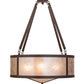 Meyda Lighting Pomona 28" 4-Light Cafe Noir Inverted Pendant Light With Silver Mica Shade Glass