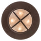Meyda Lighting Pomona 28" 4-Light Cafe Noir Inverted Pendant Light With Silver Mica Shade Glass