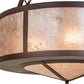 Meyda Lighting Pomona 28" 4-Light Cafe Noir Inverted Pendant Light With Silver Mica Shade Glass