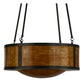 Meyda Lighting Pomona 28" 4-Light Craftsman Brown Pendant Light With Ambra Sienna Idalight Shade Glass