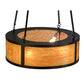 Meyda Lighting Pomona 28" 4-Light Craftsman Brown Pendant Light With Ambra Sienna Idalight Shade Glass