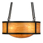 Meyda Lighting Pomona 28" 4-Light Craftsman Brown Pendant Light With Ambra Sienna Idalight Shade Glass