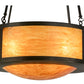 Meyda Lighting Pomona 28" 4-Light Craftsman Brown Pendant Light With Ambra Sienna Idalight Shade Glass