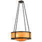 Meyda Lighting Pomona 28" 4-Light Craftsman Brown Pendant Light With Ambra Sienna Idalight Shade Glass