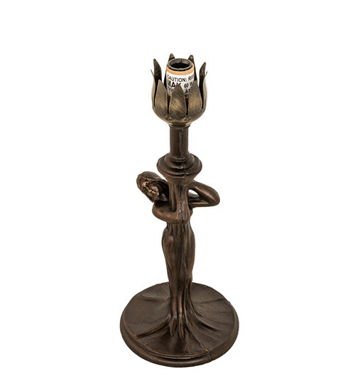 Meyda Lighting Pond Lily 10" Mahogany Bronze Nouveau Lady Table Lamp Base