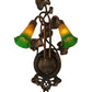 Meyda Lighting Pond Lily 11" 2-Light Mahogany Bronze Wall Sconce With Amber & Green Shade Glass