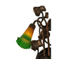 Meyda Lighting Pond Lily 11" 2-Light Mahogany Bronze Wall Sconce With Amber & Green Shade Glass