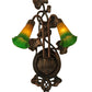 Meyda Lighting Pond Lily 11" 2-Light Mahogany Bronze Wall Sconce With Amber & Green Shade Glass