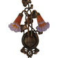 Meyda Lighting Pond Lily 11" 2-Light Mahogany Bronze Wall Sconce With Amber & Violet Shade Glass