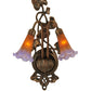 Meyda Lighting Pond Lily 11" 2-Light Mahogany Bronze Wall Sconce With Amber & Violet Shade Glass