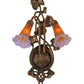 Meyda Lighting Pond Lily 11" 2-Light Mahogany Bronze Wall Sconce With Amber & Violet Shade Glass