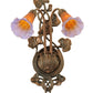 Meyda Lighting Pond Lily 11" 2-Light Mahogany Bronze Wall Sconce With Amber & Violet Shade Glass